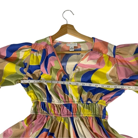 Sincerely Jules Psychedelic Abstract Puff Sleeve Mini Dress Women’s Small - Picture 7 of 12